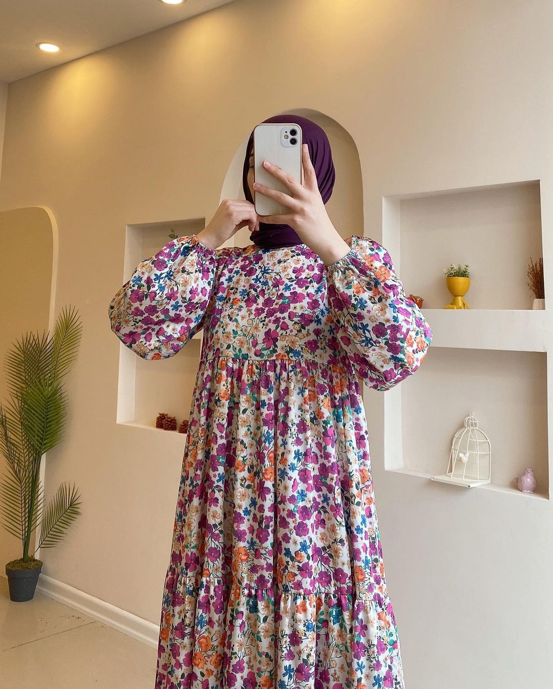 Women's 2024 New Printed Muslim Dubai Robe Dress