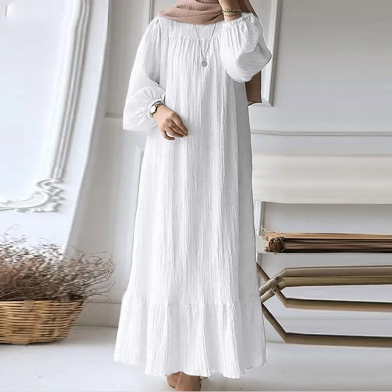 (25% Off Any Two Items)Dress Vintage Solid Ruffle Hem Sundresses