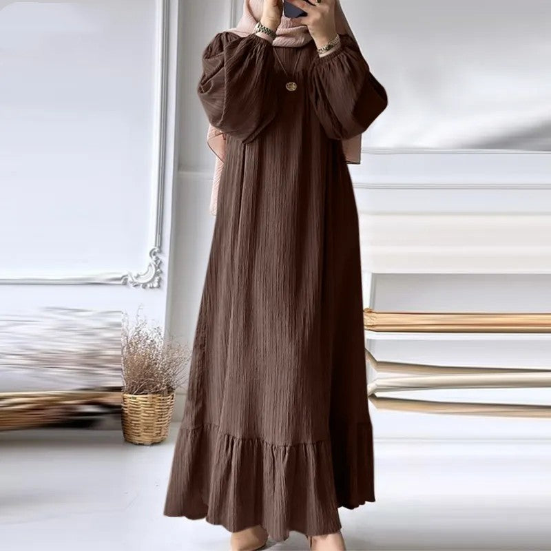 (25% Off Any Two Items)Dress Vintage Solid Ruffle Hem Sundresses