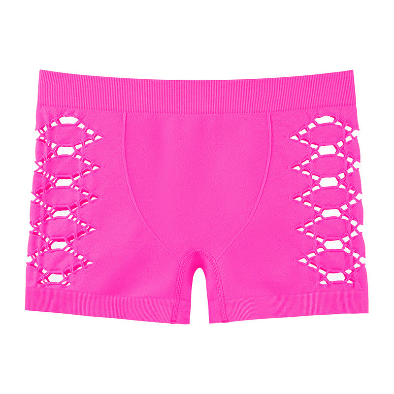 Hollow Sexy Seamless Panties Women Fitness Ladies Mid Waist Boxer Briefs Comfortable Breathable Shorts