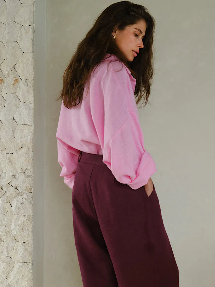 2025 Spring New Solid Color Button Long Sleeve Casual Shirt