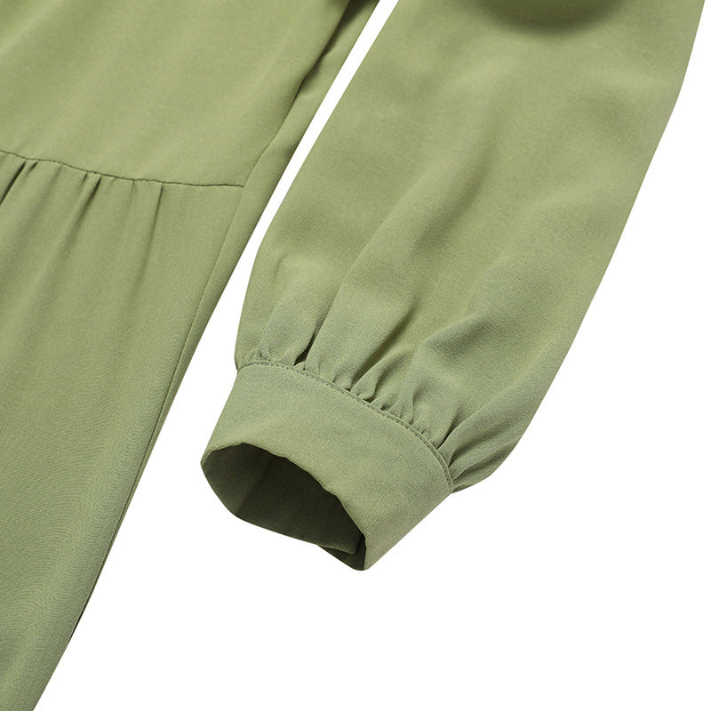 (30% Off Any Two Items)Swing Sleeve V-Neck Ruffle Loose Long Dresses