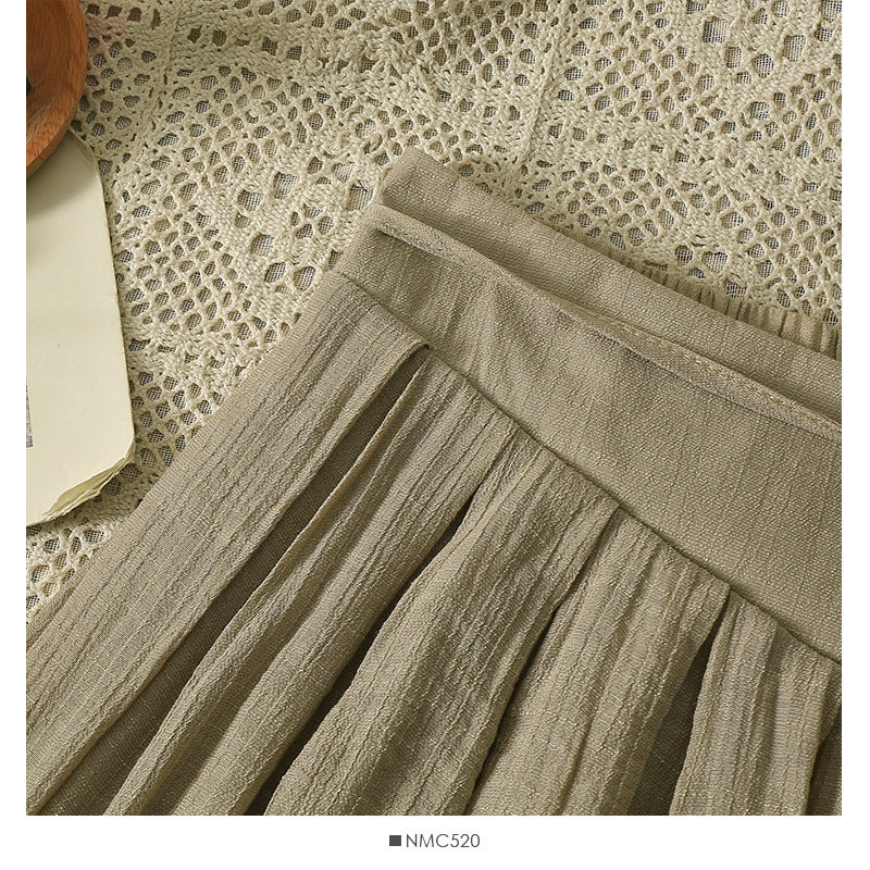 Cotton And Linen Wide Leg Skirt Pants 2024 Summer New High Waist Loose Casual Pants Skirt Thin Dagging Linen Skirt Pants Long Pants