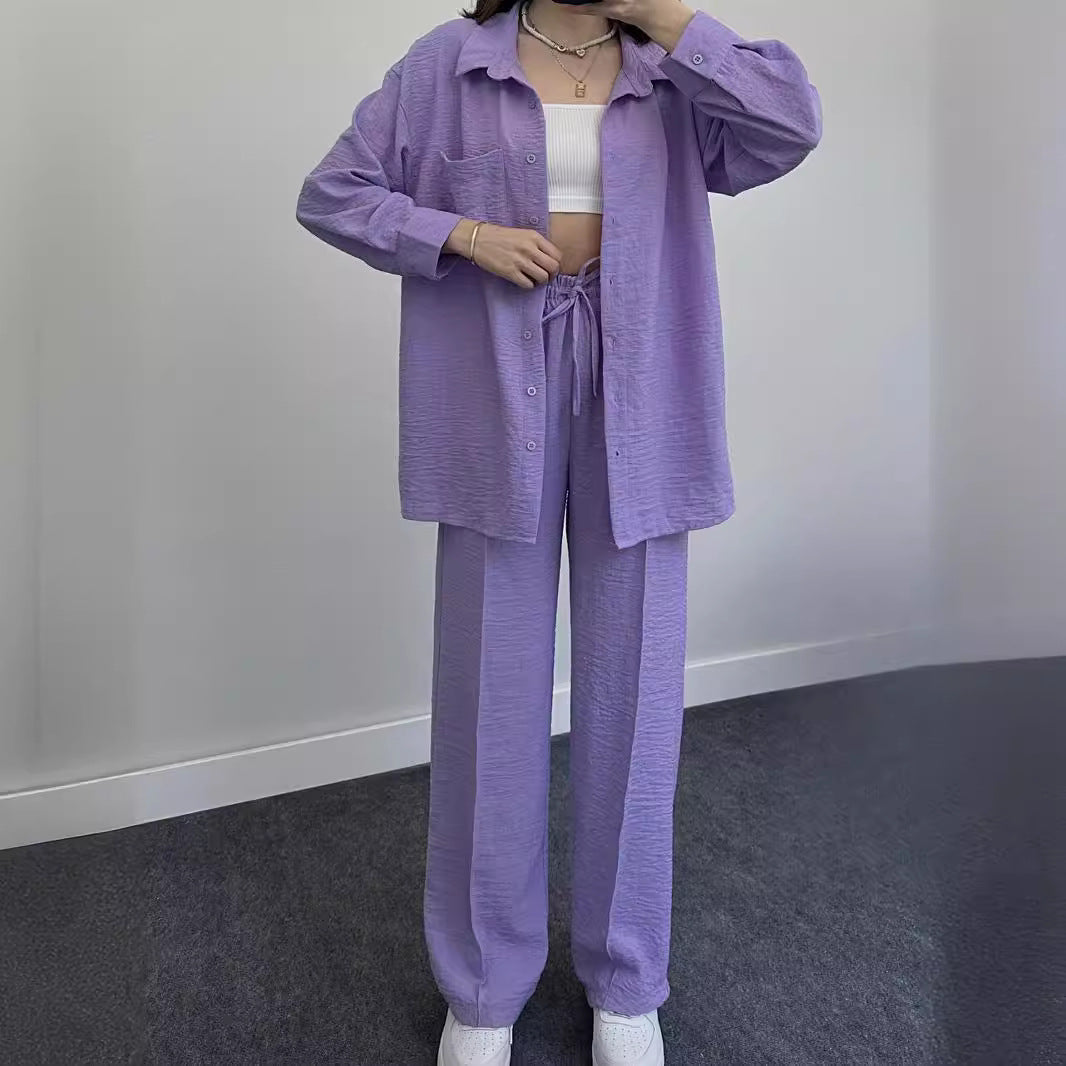 2024 Hot Casual Shirt Suit Women Spring And Autumn Amazon Women Loose Fashion Casual