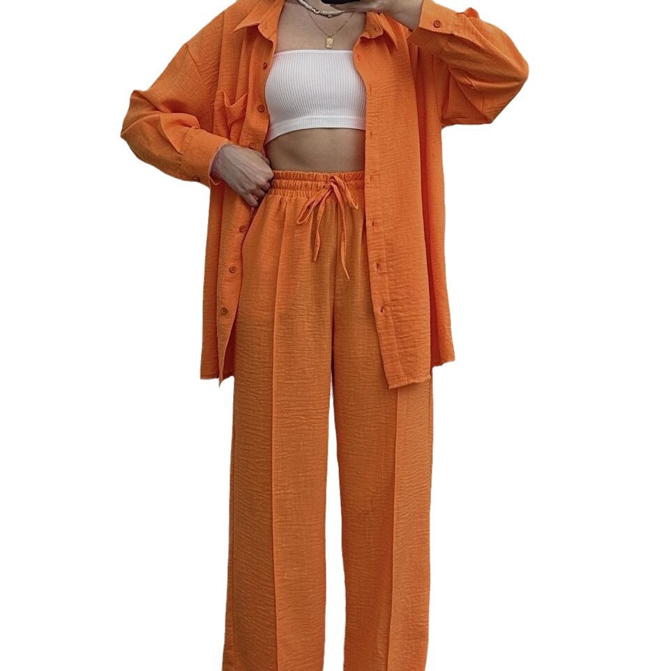 2024 Hot Casual Shirt Suit Women Spring And Autumn Amazon Women Loose Fashion Casual