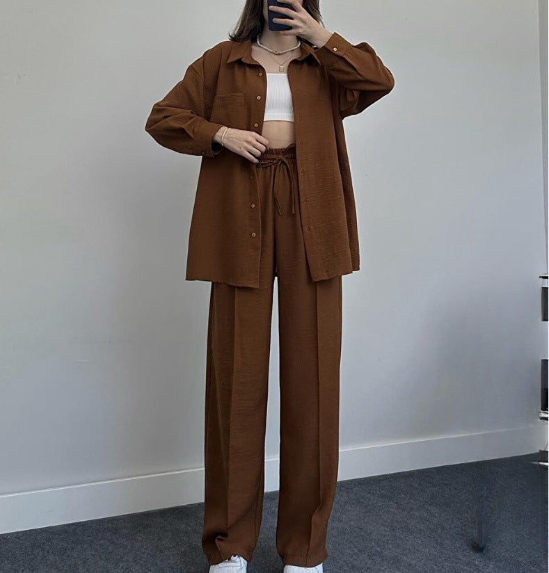 2024 Hot Casual Shirt Suit Women Spring And Autumn Amazon Women Loose Fashion Casual