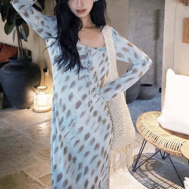 2025 Spring Sexy Elegant Temperament Dress Irregular Floral Long Skirt