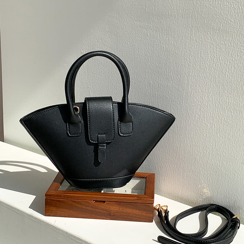 Large Capacity Hundred Korean Retro Fan Handbag Niche Design Personalised Crossbody Bag  Colour White Grey Grey