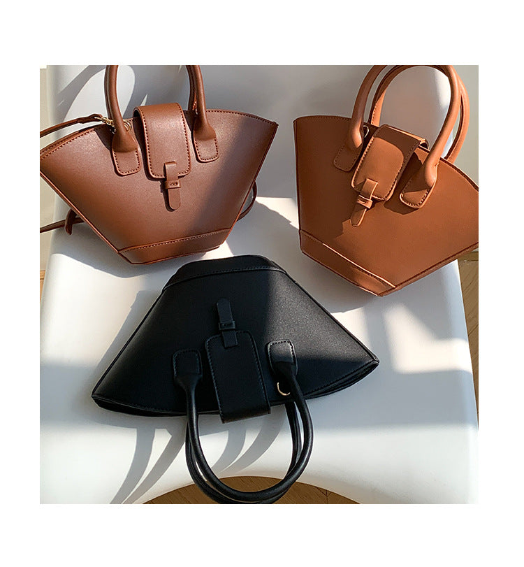 Large Capacity Hundred Korean Retro Fan Handbag Niche Design Personalised Crossbody Bag  Colour White Grey Grey