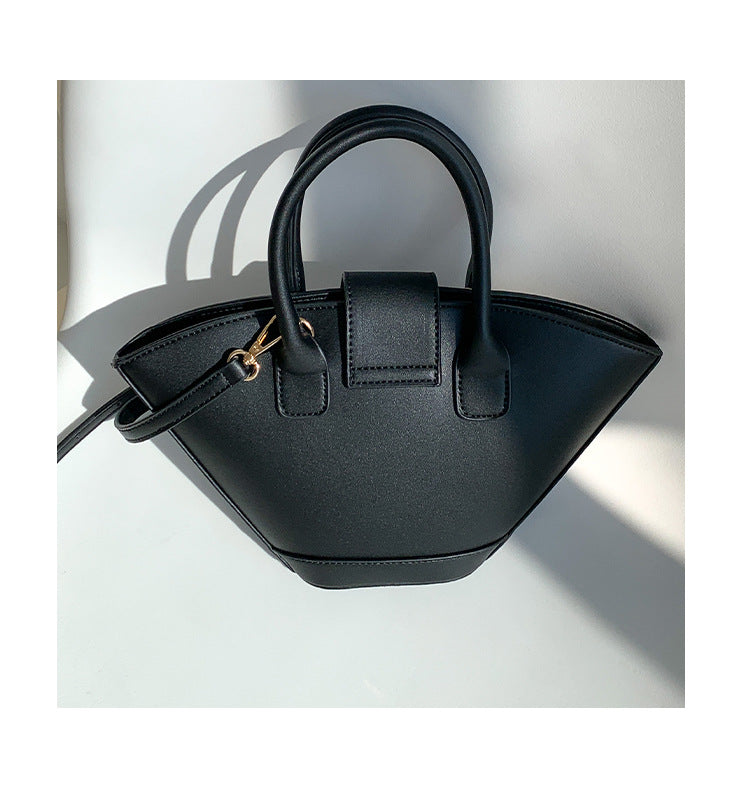 Large Capacity Hundred Korean Retro Fan Handbag Niche Design Personalised Crossbody Bag  Colour White Grey Grey