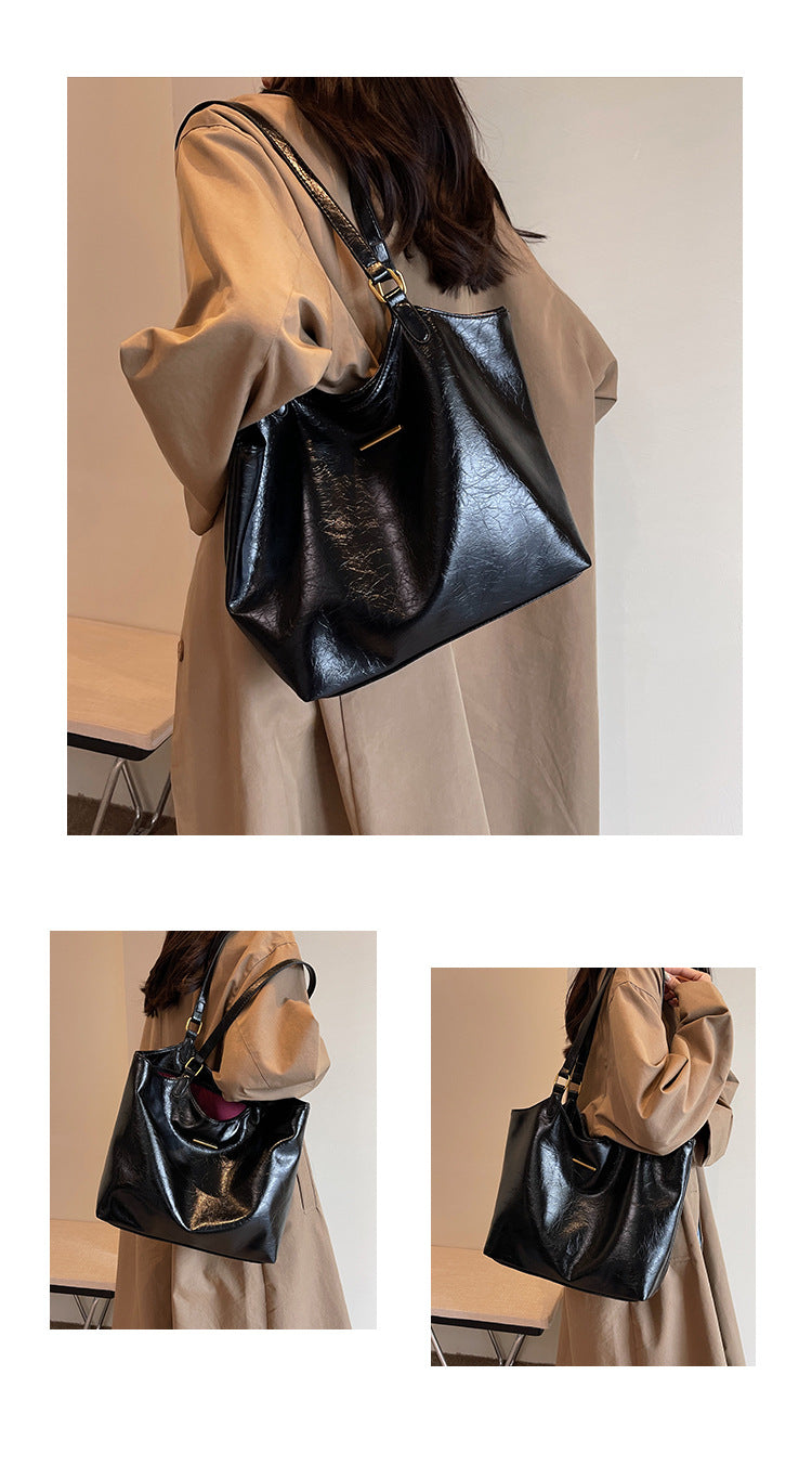 New fashion retro commuter tote bag senior sense handbag shoulder bag