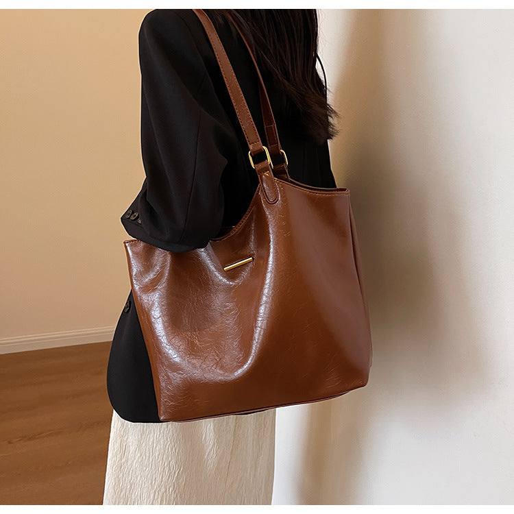 New fashion retro commuter tote bag senior sense handbag shoulder bag