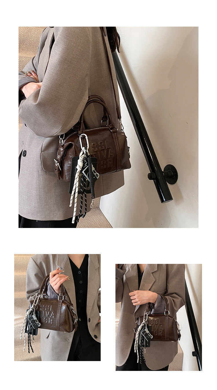 Vintage Trend Niche Tote Boston Pillow Bag Female