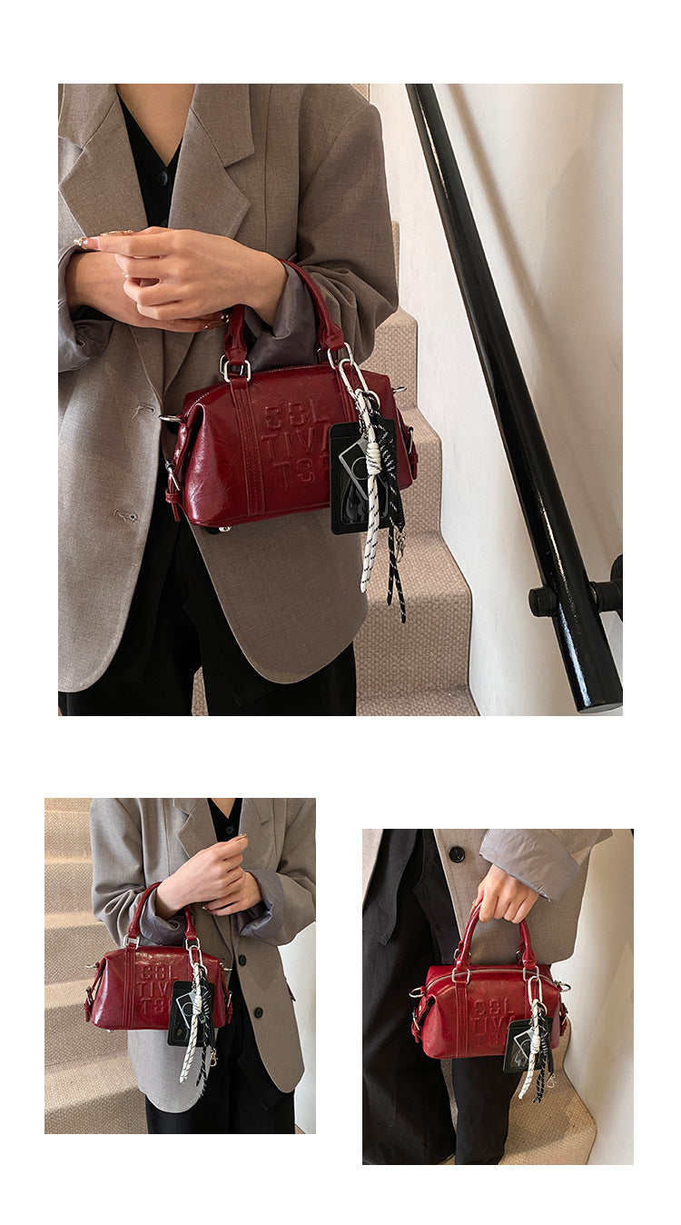 Vintage Trend Niche Tote Boston Pillow Bag Female