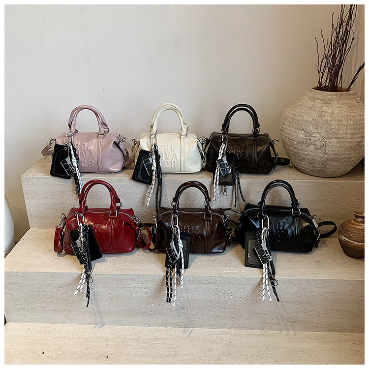 Vintage Trend Niche Tote Boston Pillow Bag Female