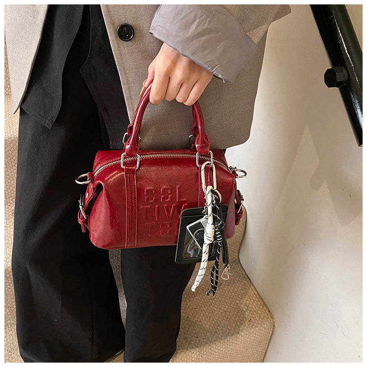 Vintage Trend Niche Tote Boston Pillow Bag Female