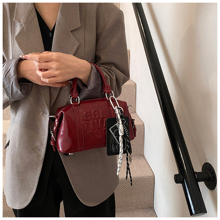 Vintage Trend Niche Tote Boston Pillow Bag Female