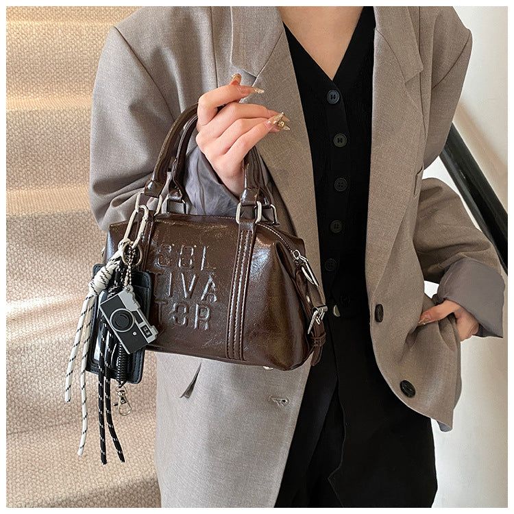 Vintage Trend Niche Tote Boston Pillow Bag Female