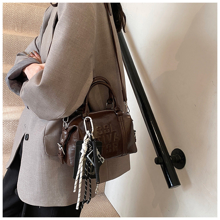 Vintage Trend Niche Tote Boston Pillow Bag Female