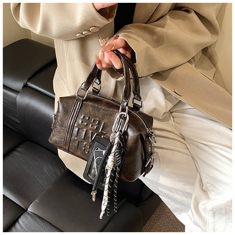 Vintage Trend Niche Tote Boston Pillow Bag Female