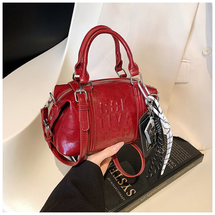 Vintage Trend Niche Tote Boston Pillow Bag Female