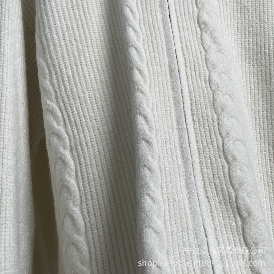 Hot sale loose knit suit women 2024 autumn and winter new zip cardigan jumper + fishtail skirt