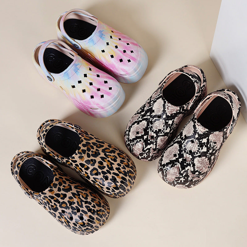 9cm Thick Bottom Cave Shoes Women's High Heeled Sandals Slippers Muffin Garden Shoes