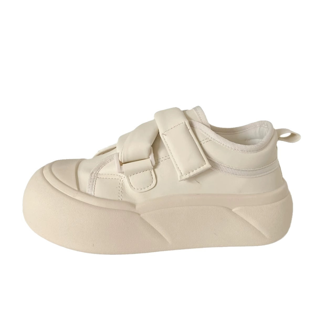 Cream velcro white shoes women