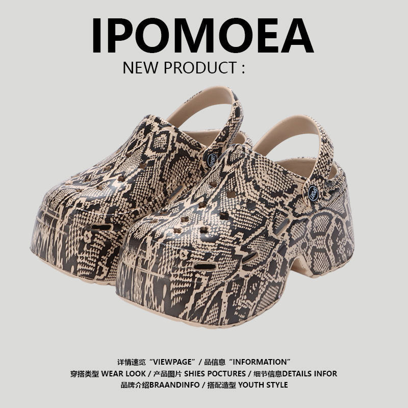 9cm Thick Bottom Cave Shoes Women's High Heeled Sandals Slippers Muffin Garden Shoes