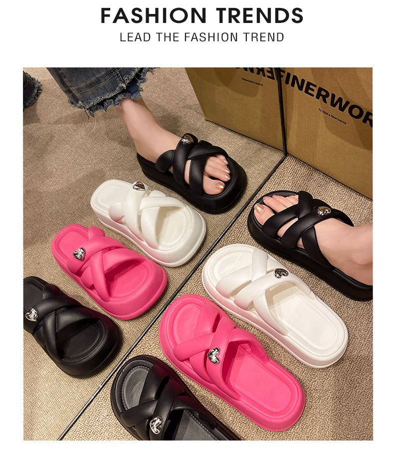Summer thick bottom 6.0CM love slippers anti-slip and anti-odor