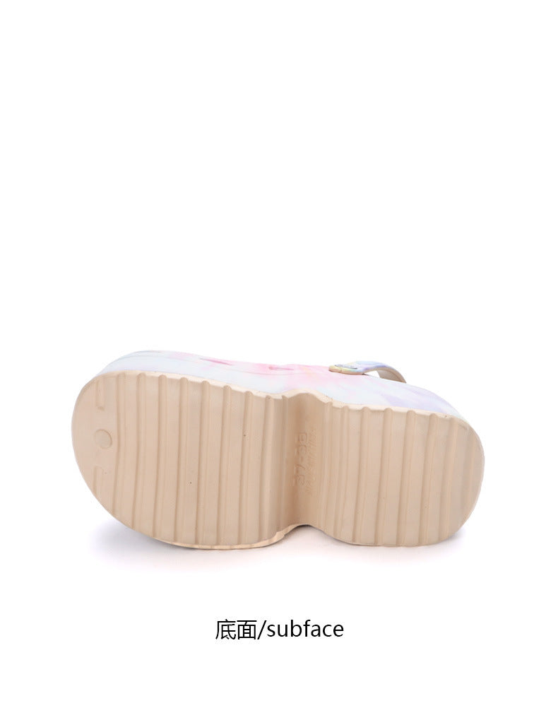 9cm Thick Bottom Cave Shoes Women's High Heeled Sandals Slippers Muffin Garden Shoes