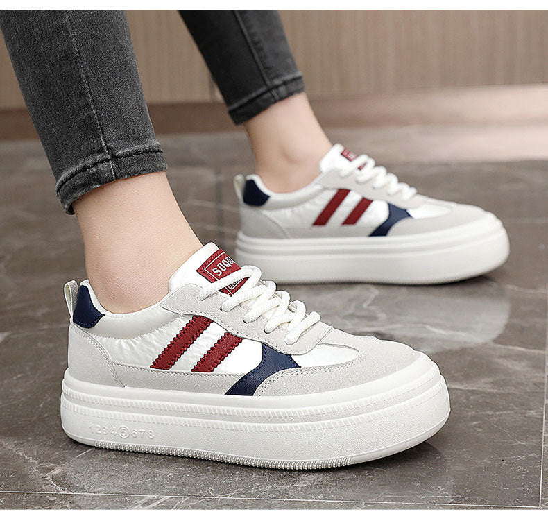 Spring and Autumn thin bottom heightening casual wearable Korean plate shoes