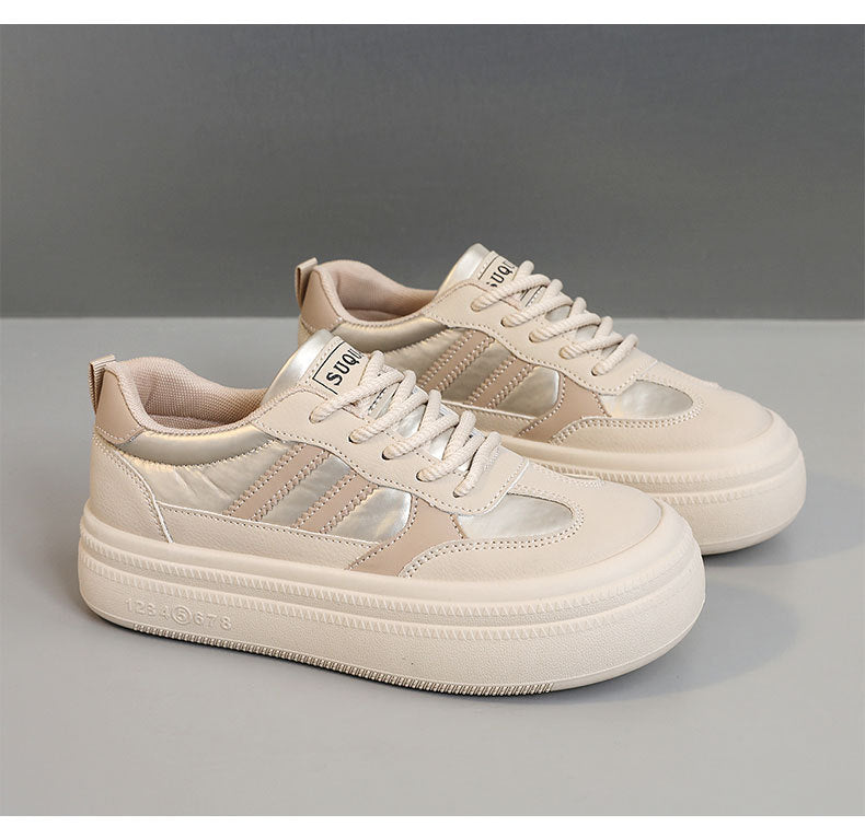 Spring and Autumn thin bottom heightening casual wearable Korean plate shoes