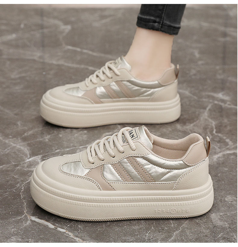 Spring and Autumn thin bottom heightening casual wearable Korean plate shoes