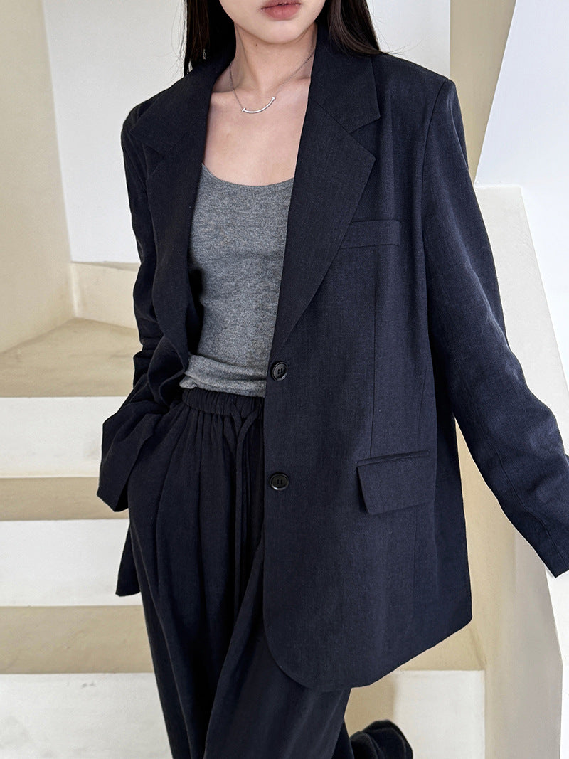 Senior sense of wear linen suit jacket women 2025 spring cotton linen small suit