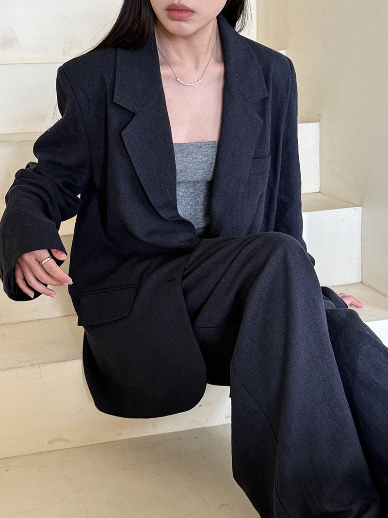 Senior sense of wear linen suit jacket women 2025 spring cotton linen small suit