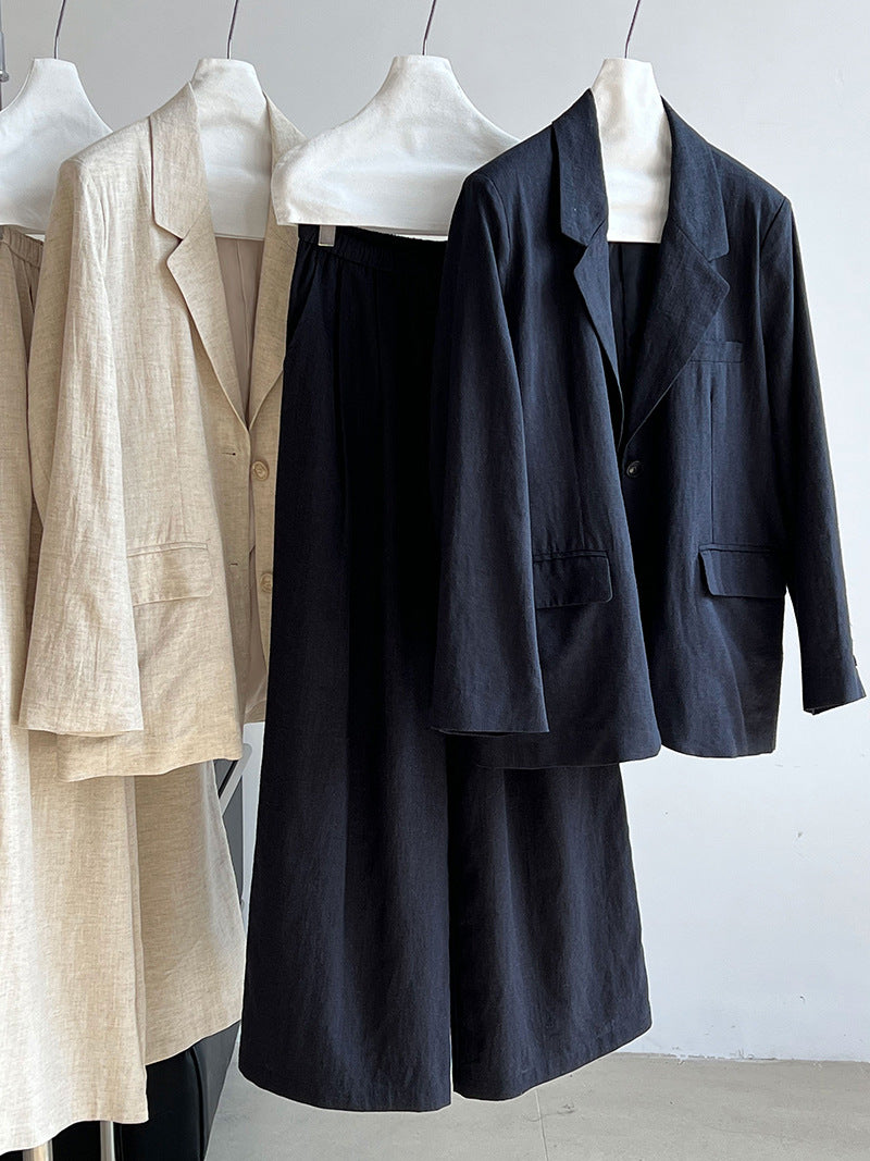 Senior sense of wear linen suit jacket women 2025 spring cotton linen small suit