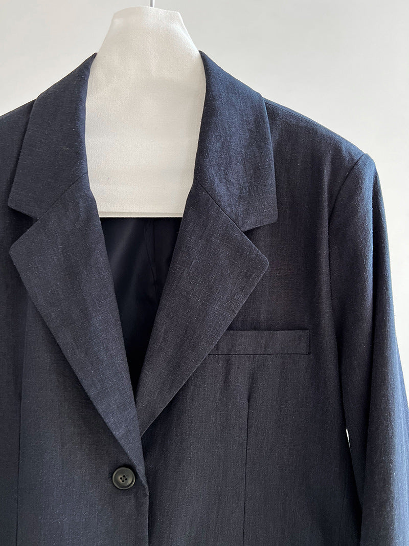 Senior sense of wear linen suit jacket women 2025 spring cotton linen small suit